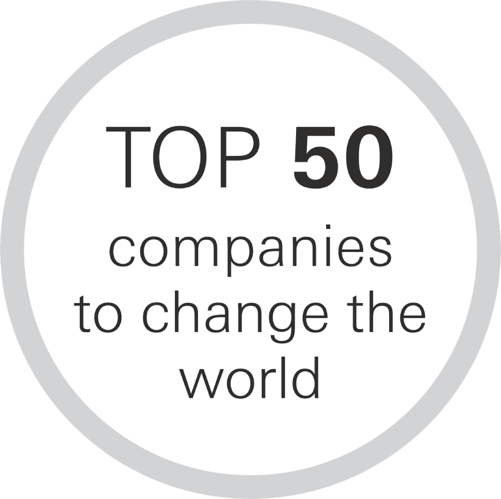 L’une de 50 entreprises qui&nbsp;changent&nbsp;le&nbsp;monde en mieux<br>–&nbsp;Magazine Fortune, 2017