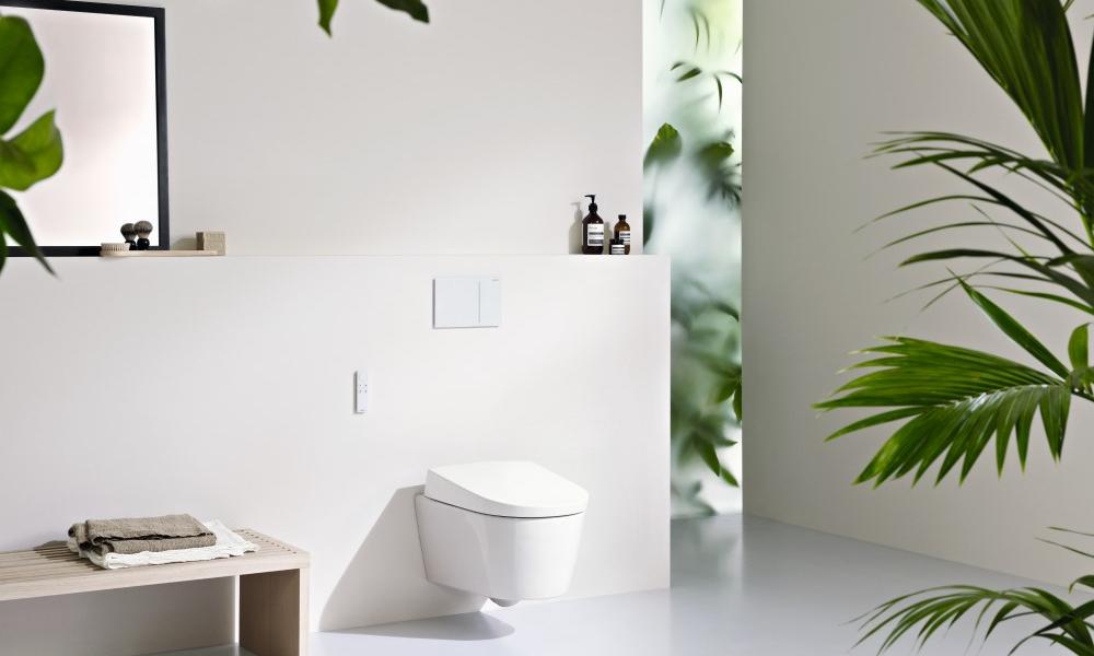 Le wc bidet intégré assure la toilette intime sur la cuvette du wc